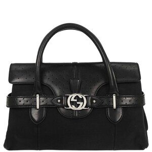 Gucci Black Canvas Interlocking Handbag 114889 3444 177605